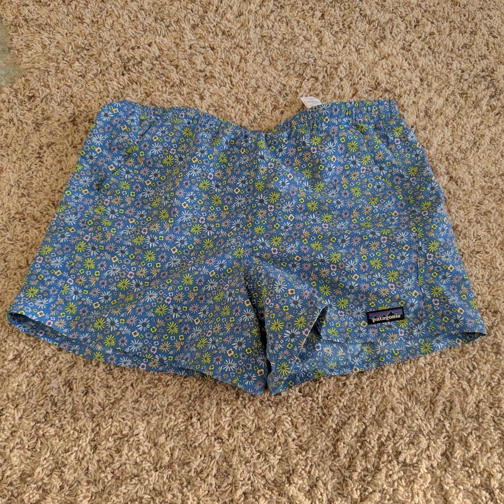 Patagonia Blue and Green Athletic Shorts Lightweight Performance